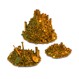 Treasure Trove: Miniature Gold Pile Set for Tabletop RPGs thumbnail 1