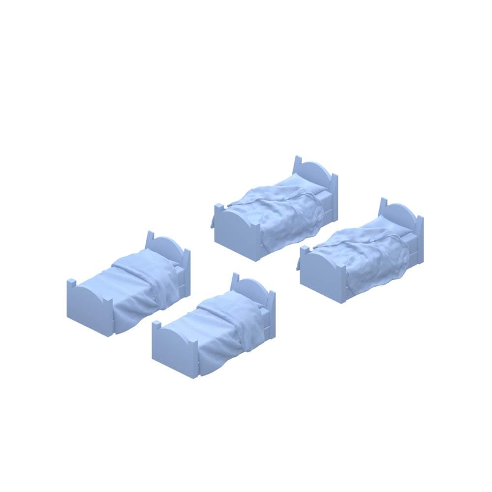 Beds 28mm - Made & Unmade - 2 Files for 3D Printable Tabletop Gaming Scenery